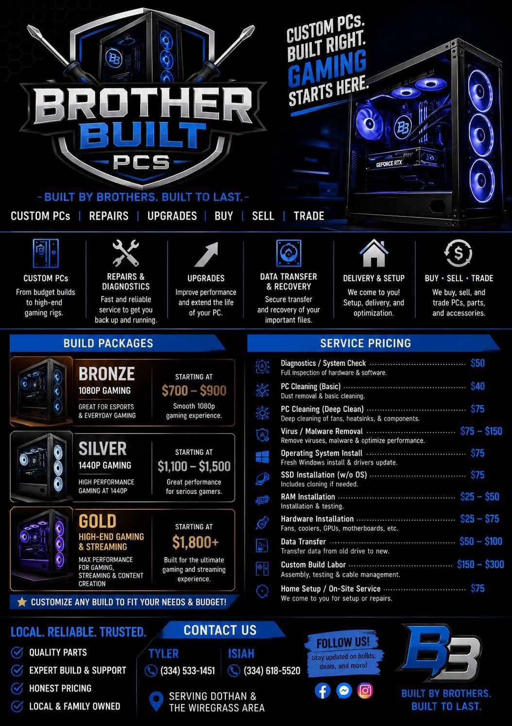 Brother Built PCs services and pricing preview